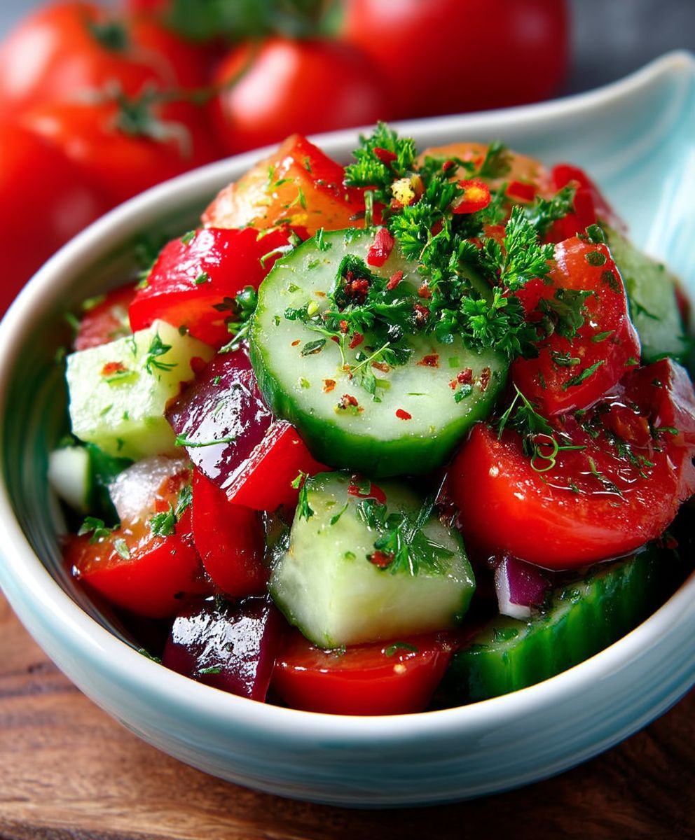 Knackiger Gurken- und Paprikasalat: Ein erfrischender Genuss in jedem Bissen! image 2