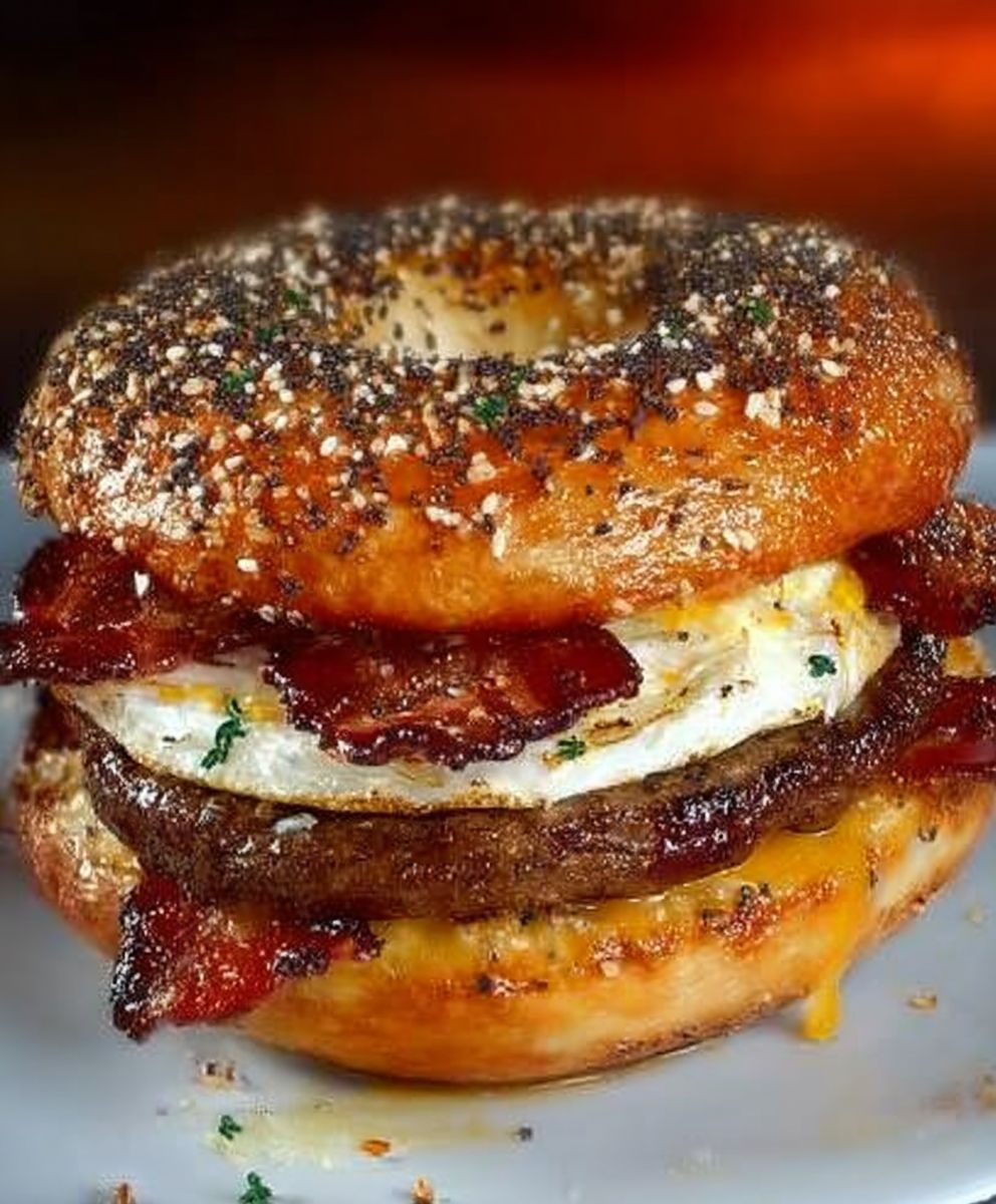 Cremige Beef Bacon-Cheddar-Bagels image 2