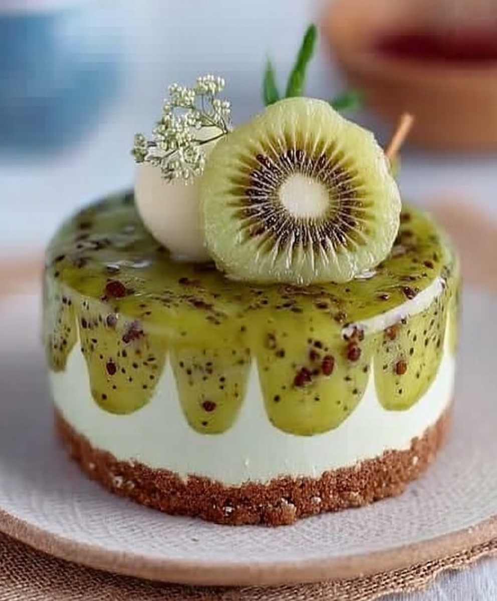 Kiwi Torte - No Bake Cheesecake - Veganer Käsekuchen ohne Backen image 2