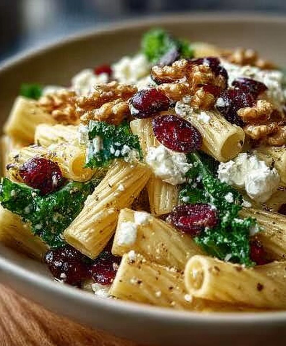 Rigatoni-Salat mit Feta und Cranberrys und Zitronen-Vinaigrette image 2